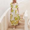 Spring New Women'S Clothing Beach Dress Slim-Fitting Pendulum Four-Sided Elastic Printing Dress