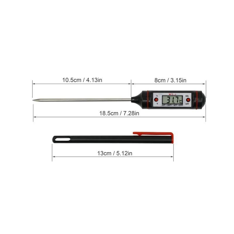 Digital Kitchen Thermometer BBQ Meat Water Oil Cooking Electronic Probe Food Oven Thermometer with Tube Measuring Thermometers