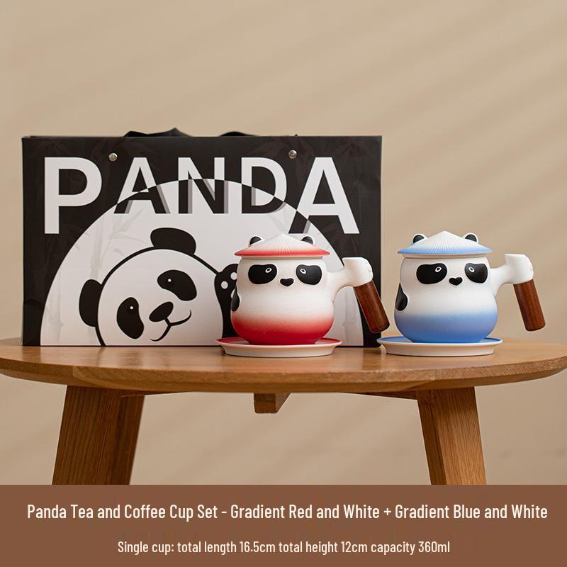 Panda Ceramic Tea & Water Separation Mug for Home & Office 360 ml