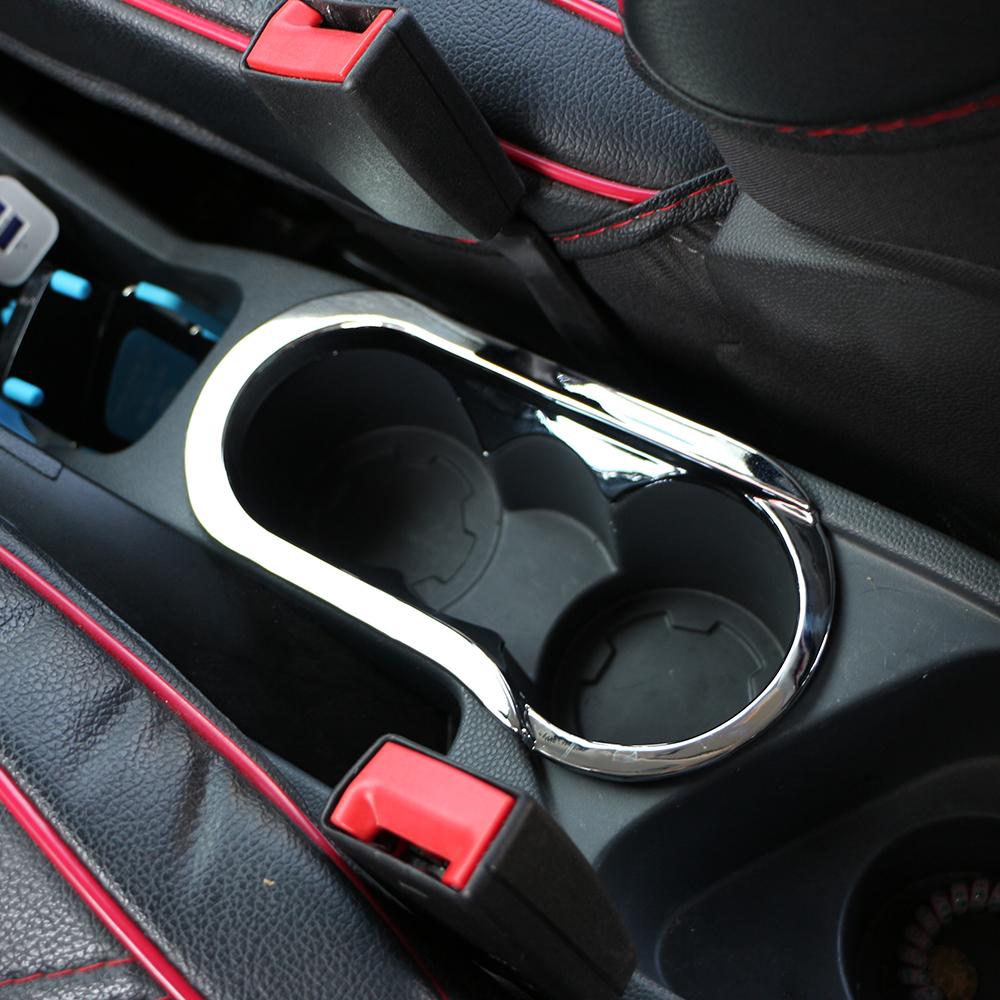 Chrome Car Inner Central Armrest Water Cup Frame Sticker Modified Cover for Ford Ecosport 2013 2014 2015 2016 LHD Accessories