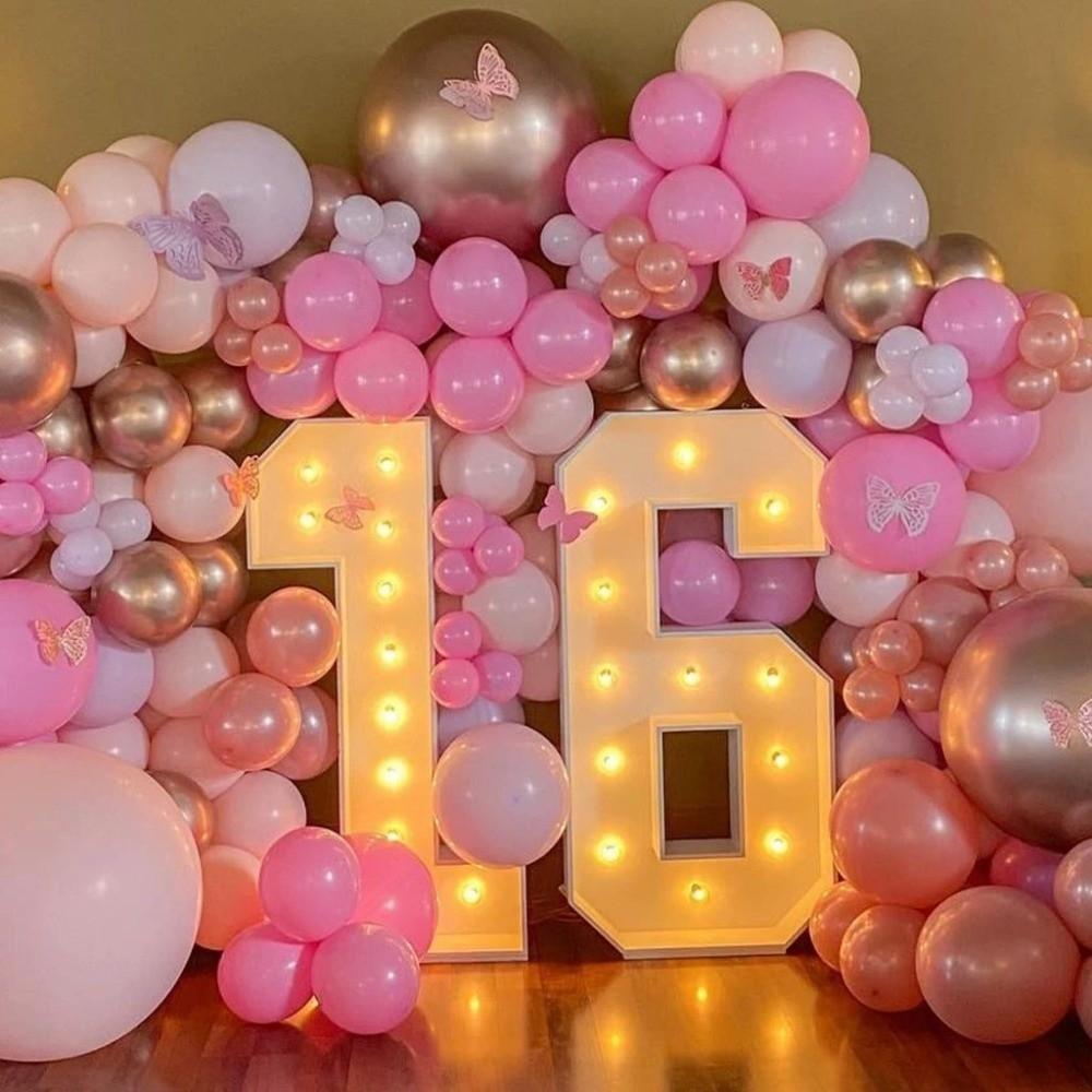 Light Up Balloons Giant Birthday Figure 91cm Birthday Balloon Frame  Birthday Decoration