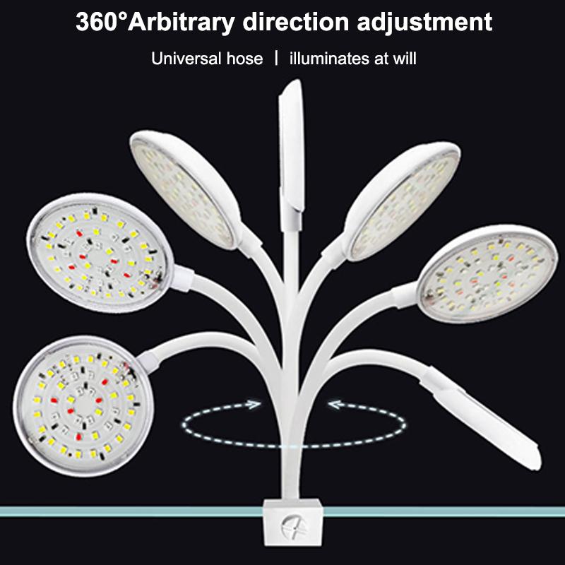 Usb Aquarium Led Lamp Fish Tank Light Decor Aquatic Plant Multiple Modes Dimmable Lightness Full Spectrum Mini Clip Light