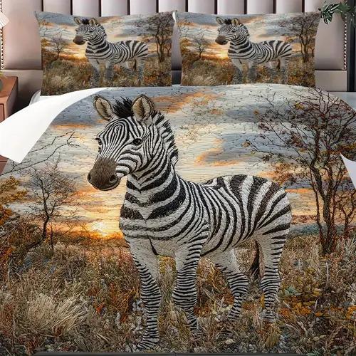 Zebra Duvet Cover Duvet Cover With Zebra Pattern Suitable For Children Boys Girls And Adults Soft Comfortable And Breathable