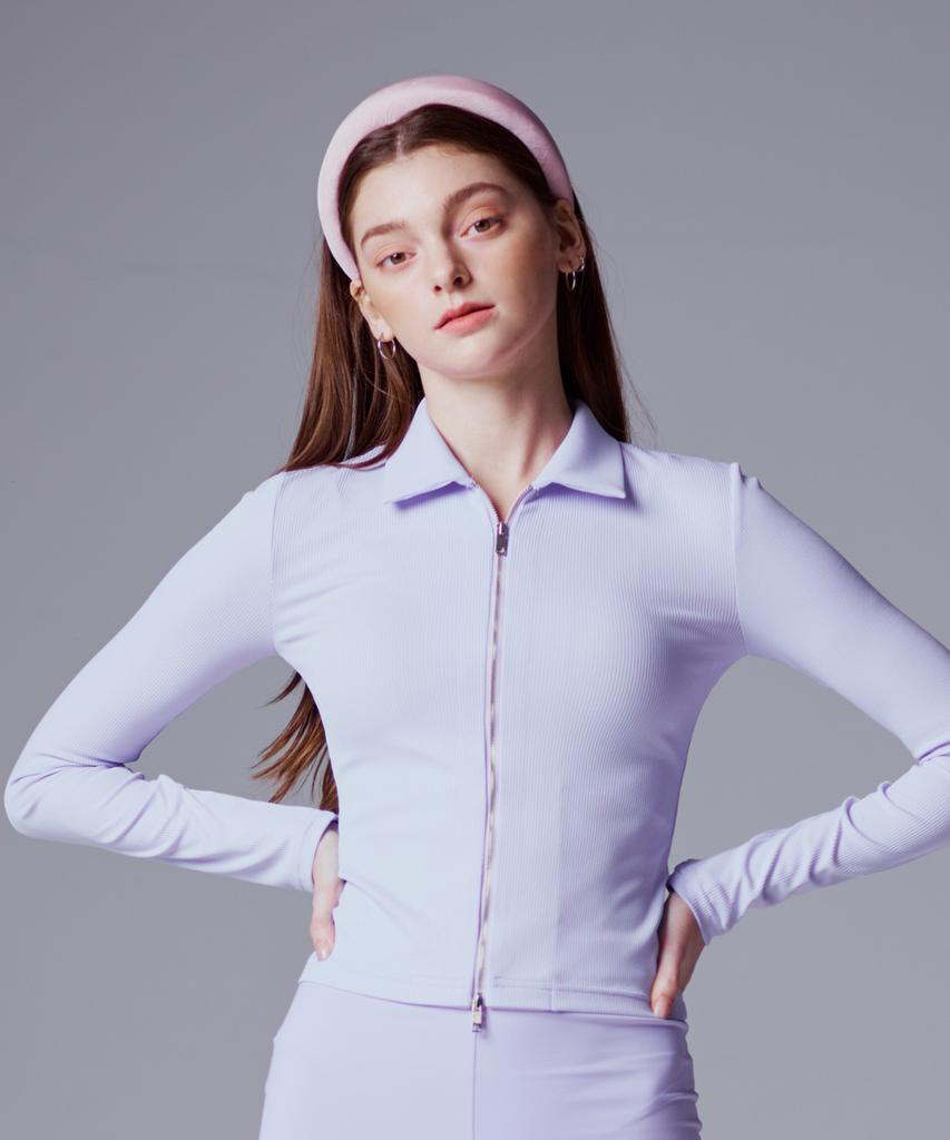 ETRE AU SOMMET Two-Way Zip-Up Ribbed Knit