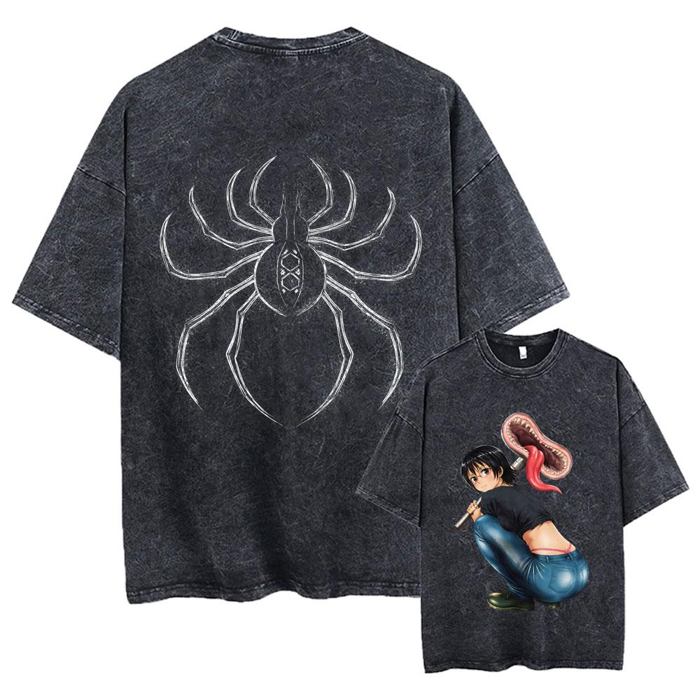 Washed Vintage Anime Hunter X Hunter T-shirt Phantom Troupe Spider Chrollo Lucilfer Merch T Shirt Men