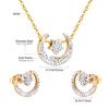 Elegant Gold Earrings And Necklace Set Delicate Women's Jewelry Collection