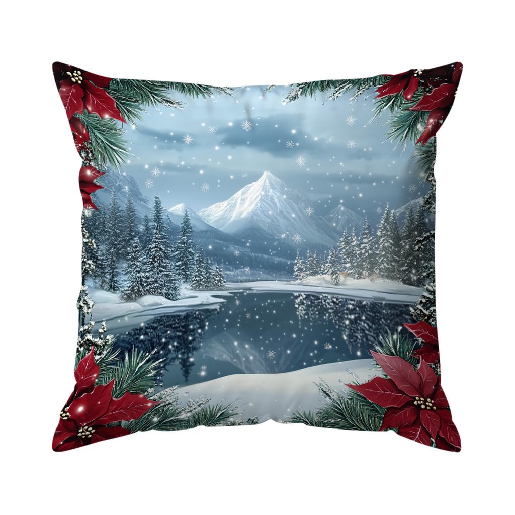 Winter Snow Scenery Pillowcase Printed Polyester 40/45/50Cm Throw Pillowcover Decorative Sofa Cushion Pillowslip Home Decor