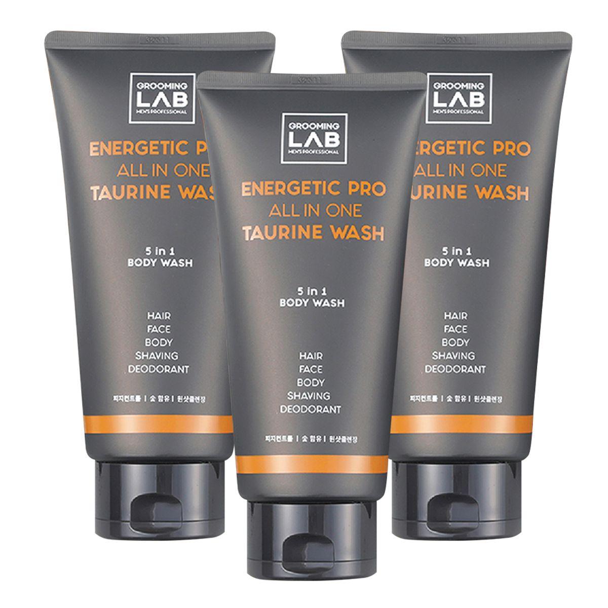 Men s Energetic Pro All-in-One Taurine Body Wash 300ml x 3