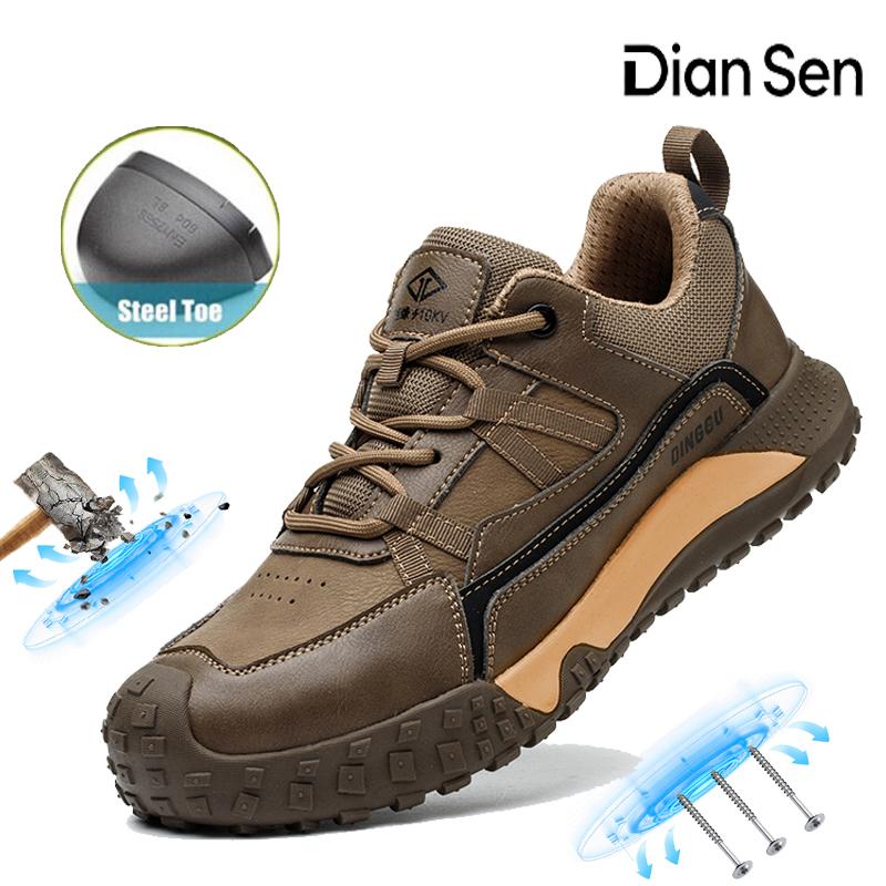 Men's Safety Boots  Steel Toe Work Boots Anti-smash Anti-Puncture Work Sneakers All-Season Casual Footwear for Warehouse Work