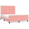 Pink Velvet Bed Frame with Headboard 140 x 200 cm