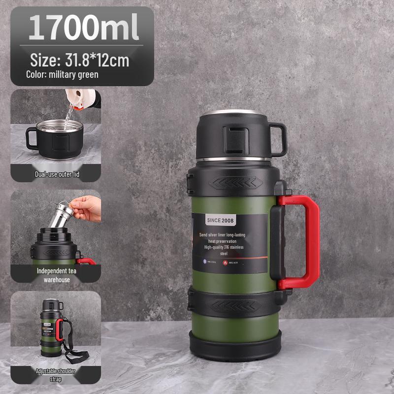 Large Capacity Outdoor Thermos 316 Stainless Steel Portable Warm Kettle for Car or Student Use
