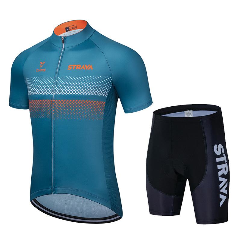 STRAVA Cycling Suit Short-sleeved Suit Men's Cycling Suit Summer Thin Breathable Cycling Clothing