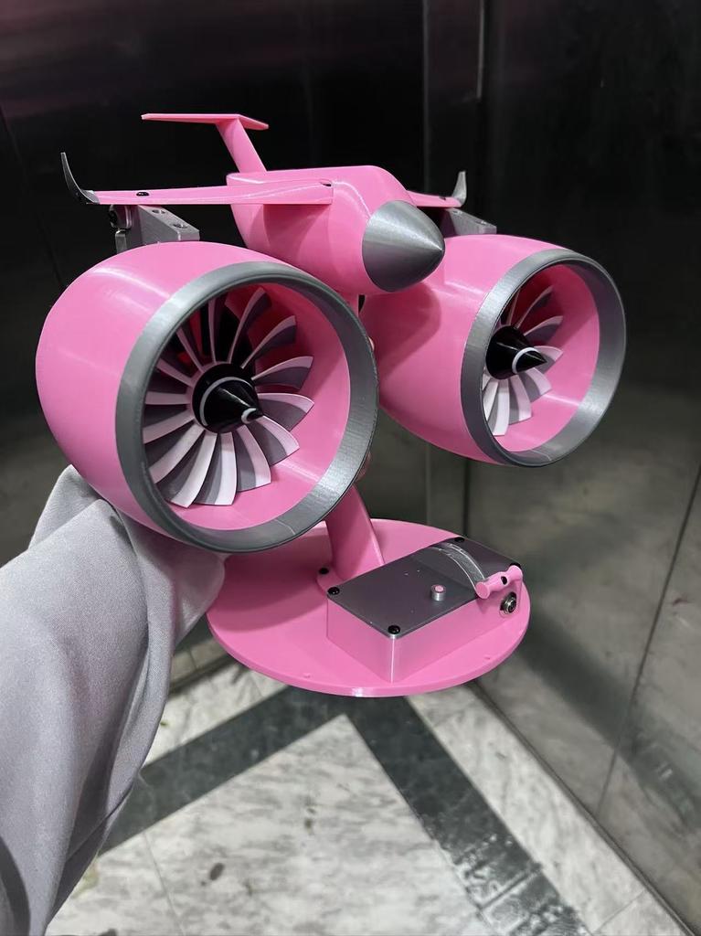 3D Printed Desktop Fan with Stepless Control and Brushless Motor, Aviation-Inspired Design, Gift