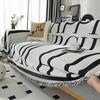 Nordic Abstract Letter Printed Sofa Cover Anti Cat Scratch Couch Towel for Four Seasons Anti-Dirt Recliner Cover for Living Room