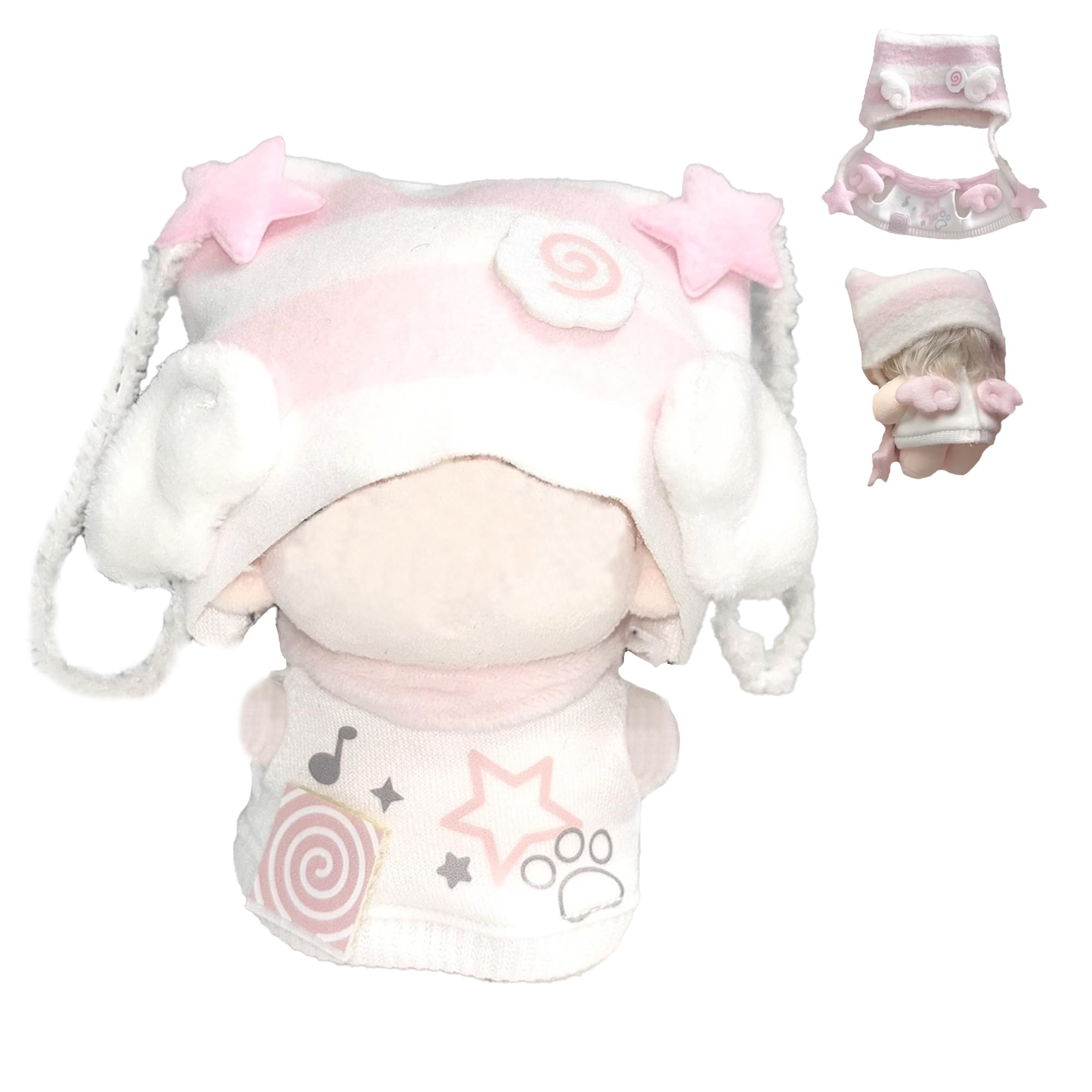 

Cat Ear Knit Hat & Winged Sweatshirt Set (10cm) Pink [Used]