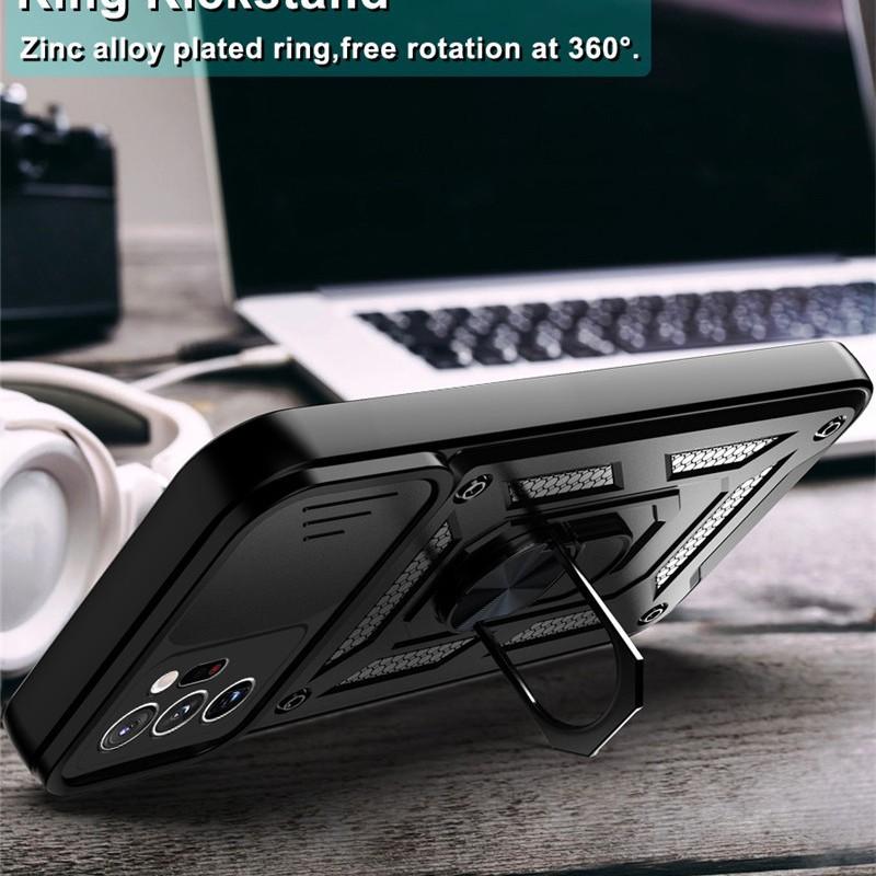 Suitable for Samsung A72 Sergeant Ring Bracket Mobile Case S21FE Swing Arc Window Car Magnetic Suction Case