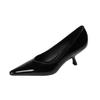6982-2 French pointed patent leather high-heeled shoes autumn new simple commuter shoes work shoes stiletto women's shoes