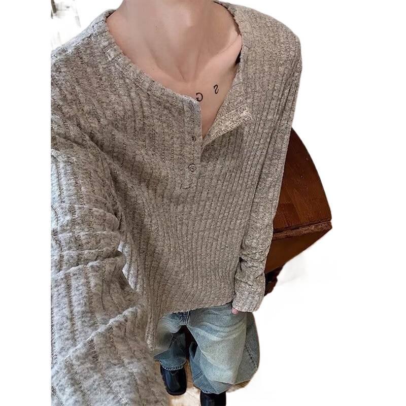 2025 Retro Vertical Stripe Long Sleeve Sweater - Unisex Autumn Trend