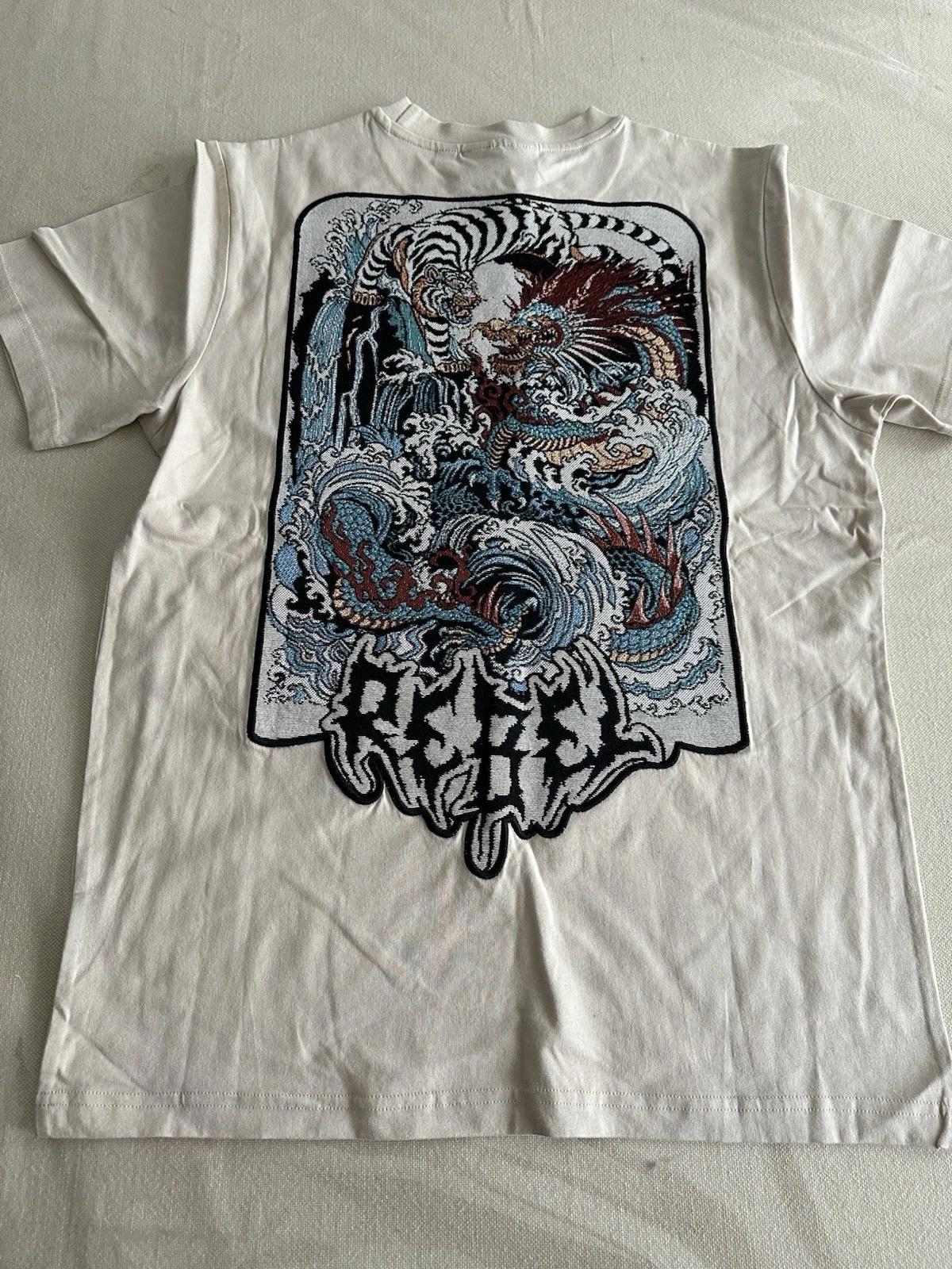 

Graphic Japanese-style Waves Tiger & Dragon Beige T-shirt 3XL
