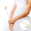 6pcs Unfinished Fairy Wands Wooden Star Wand Fairy Sticks Party Favors Crafts Fairy Stick Girl Art Role Play Party Supplies