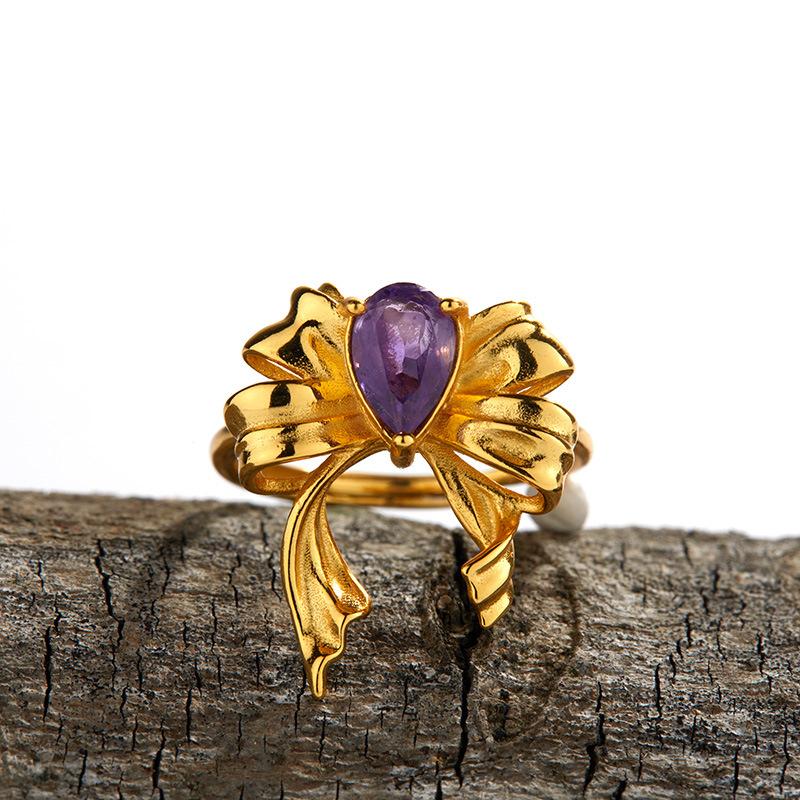 S925 Sterlingsilber Mit Natürlichem Granat Amethyst Halskette Damen-Set
