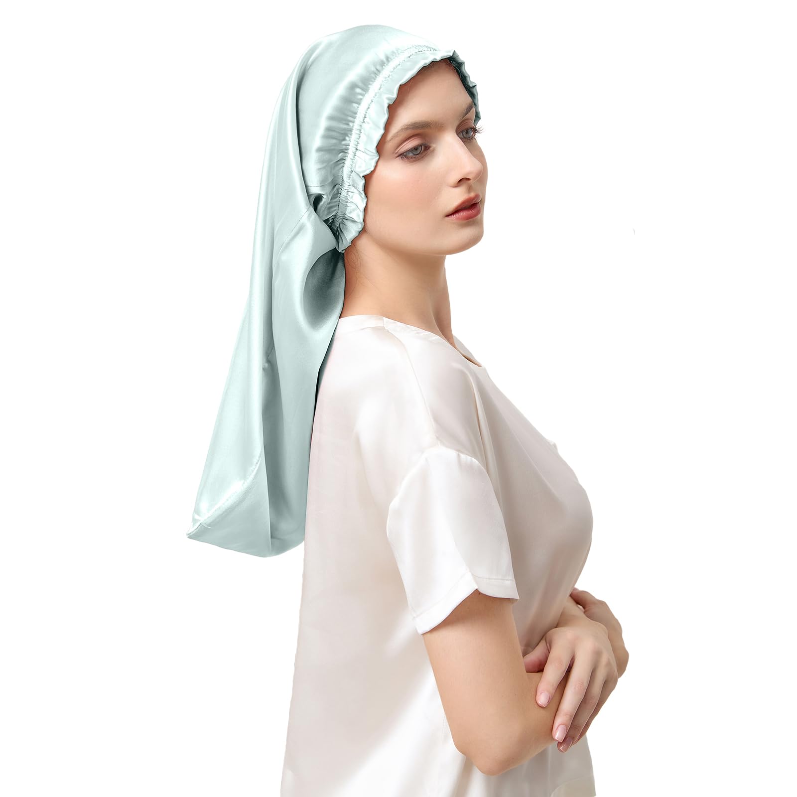 

THXSILK Sleeping Hair 19 Highest Grade OEKO Cylindrical For Long Prevents Split Ends and Includes Elastic Band for Easy On and Perfect for Postpartum синій