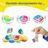 12 tk Fidget mänguasjakomplekt Stressi leevendav hüpikmull ketiga Mini silikoonist Fidget mänguasjad Mass lastele Klassiruumi auhinnad Sünnipäevakingitused