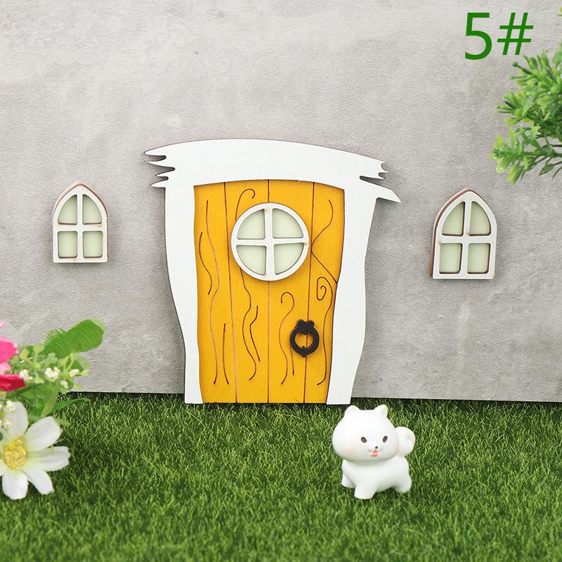 1Set Dollhouse Miniature Fluorescent Fairy Elf Door Window Model House Decor Toy