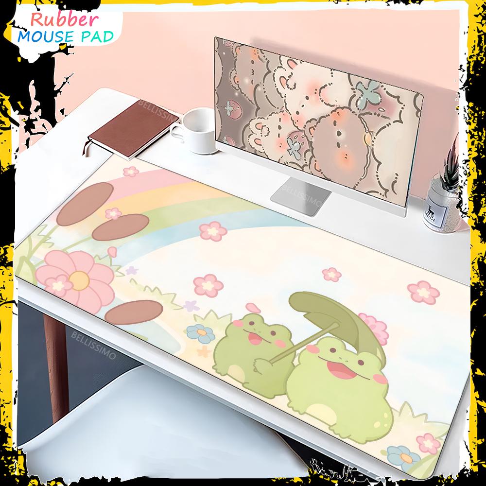 Cute frog rubber HD Mouse Pad Large Computer Cartoon Anime Gamer player Keyboard XXL MousePad Laptop Gaming Accessories Desk Mat