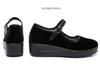 Women's Height-Increasing Non-Slip Work Shoes: Old Beijing Style, Thick-Sole Comfort, Sponge Cake Sole, Ideal for Hotel Staff