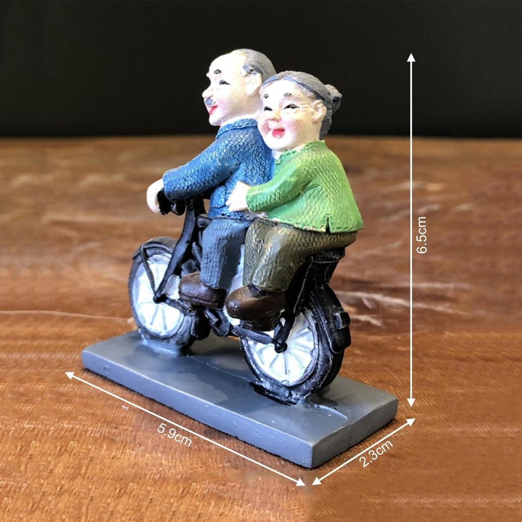 Romantic Lovely Couple Sitting On Cycle Gift for Girlfriend Boyfriend Husband Wife Miniature Statue Figurine