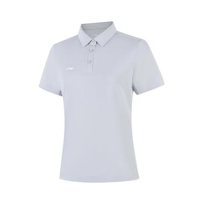 Li Ning Group Purchase Series Solid Color Soft Versatile Fashion Casual Short Sleeve Polo Shirt Women Tops APLV028-11