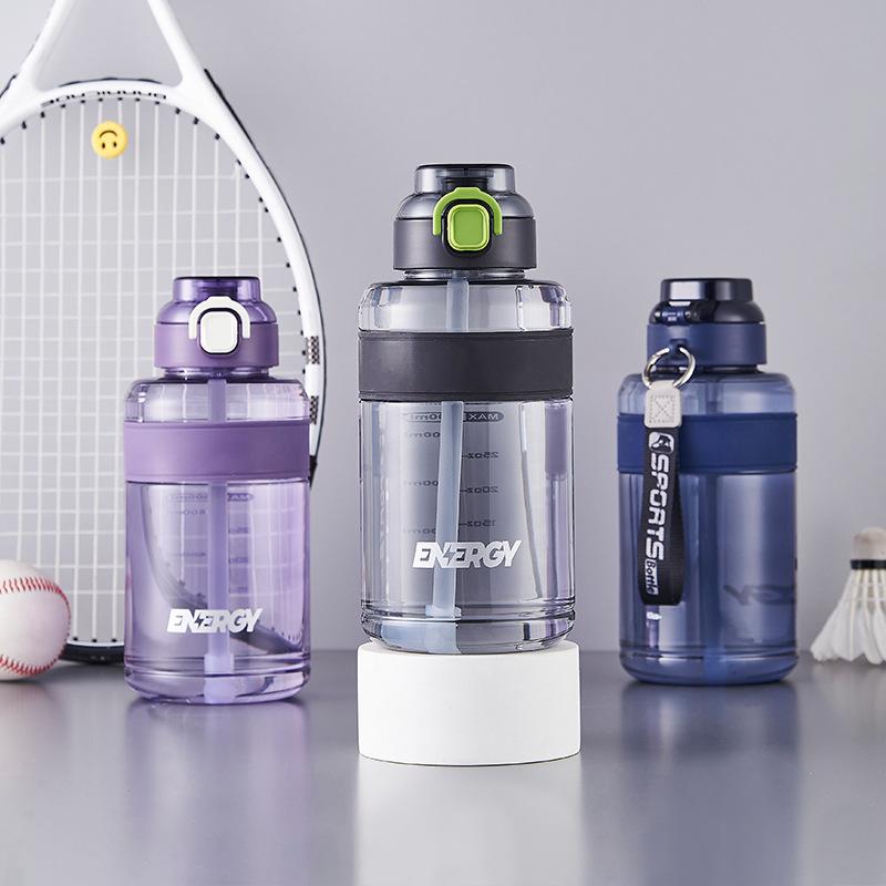 Sports kettle student large capacity outdoor portable men's water cup fitness scale straw cup drop-proof space cup
