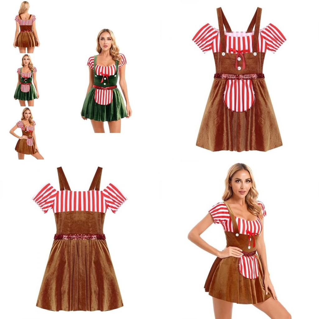 Christmas Party Dress For Women With Polyester Spandex Vibrant Contrasting Colors Holiday Stage Costume For Events