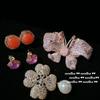 Monet Garden, Paparacha Butterfly Jewel Brooch, Water Spirit, Fancy Orange Diamond Pink Purple Chalcedony Earrings