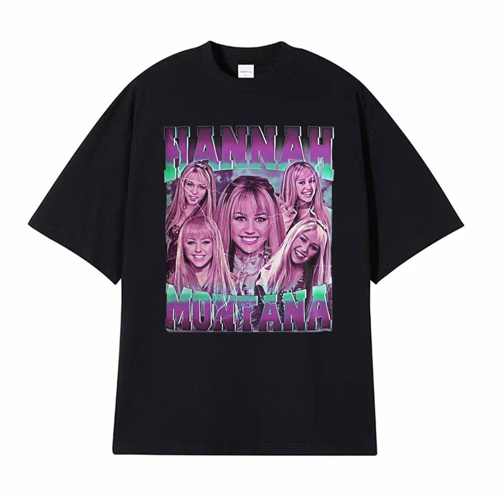 Limited Hannah Montana Vintage Pop Star Tshirt Men Women Clothing Hip Hop Trending Tee Shirt Cotton Casual Short Sleeve T Shirt