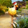 Garden Art Decoration Chicken-Shaped Wooden Stake Floor Resin Craft Courtyard Lawn Hen Decoration Mini Craft Garden Art Ornament