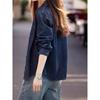 Basic House Retro Blue Denim Shirt Jacket for Women