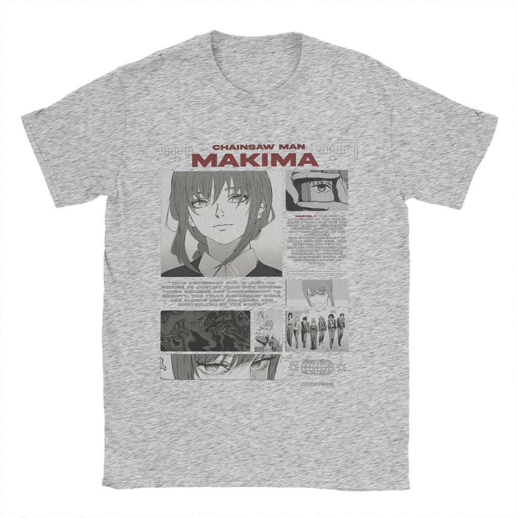 Men's Makima Chainsaw Man Japanese Manga (2) T Shirts Cotton Tops Casual Short Sleeve Round Collar Tee Shirt Original T-Shirts