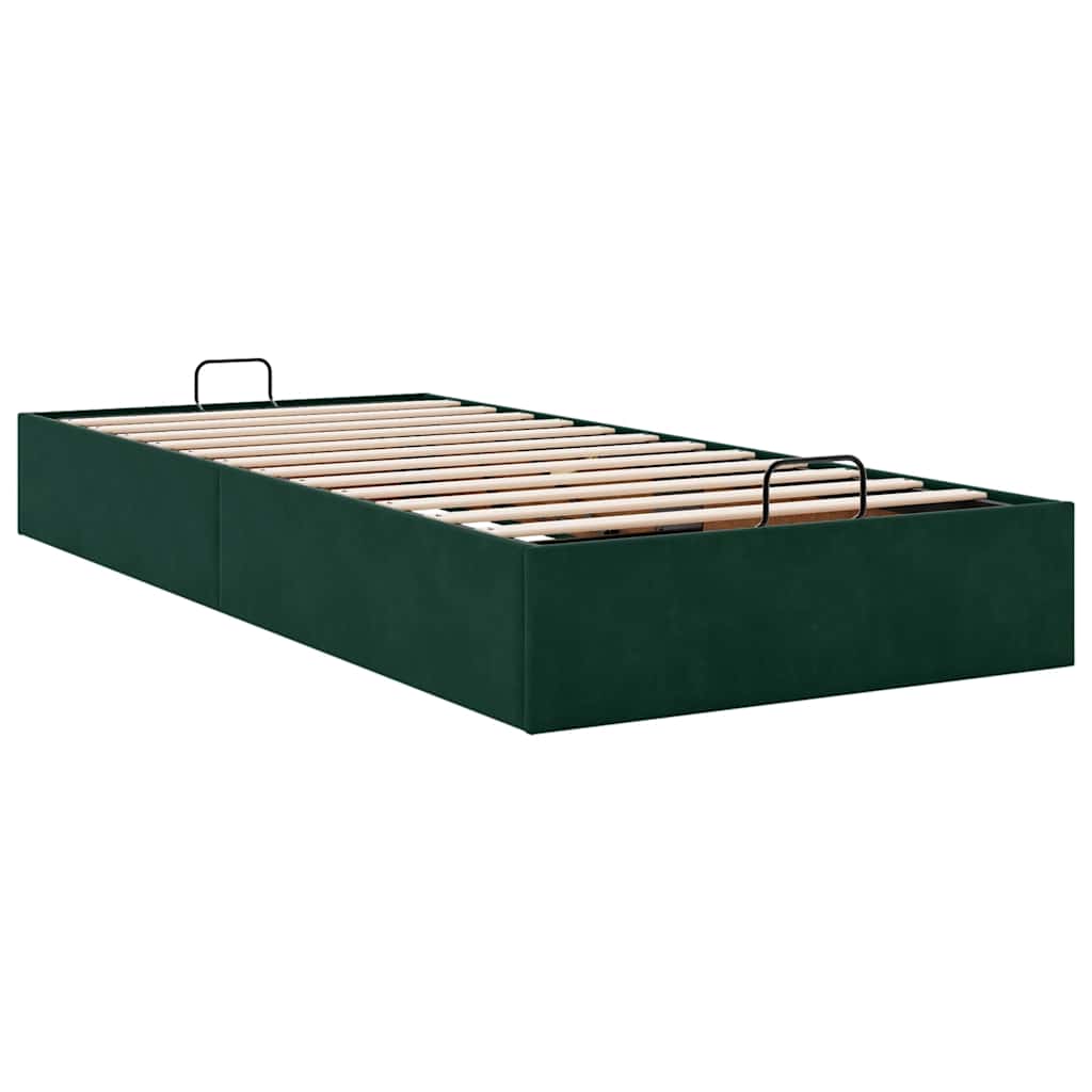 Ottoman Bed Without Mattress Dark Green 90 X 200 Cm Velvet
