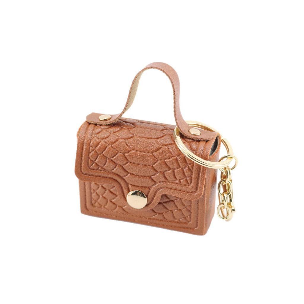 Crocodile Pattern Mini Square Bag Keychain, Coin Purse & Jewelry Accessory. Perfect for Cross-border Streaming or Wedding Gifts.