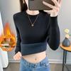 2025 Women's Fleece Knit Round Neck Sweater - Warm, Thick, Plus Velvet One-Piece Base Layer for Autumn/Winter