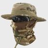 Men's Camouflage Bucket Hat Set: Multifunctional, Breathable, Sun-Protective Fishing Hat with Round Brim.
