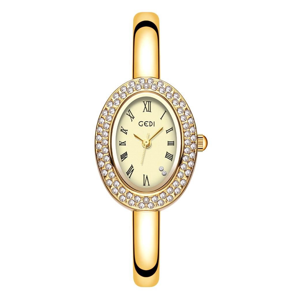 Niche Oval Bathtub Bracelet Women'S Watch Light Luxury Full Of Diamonds Niche High-End Women'S Quartz Watch