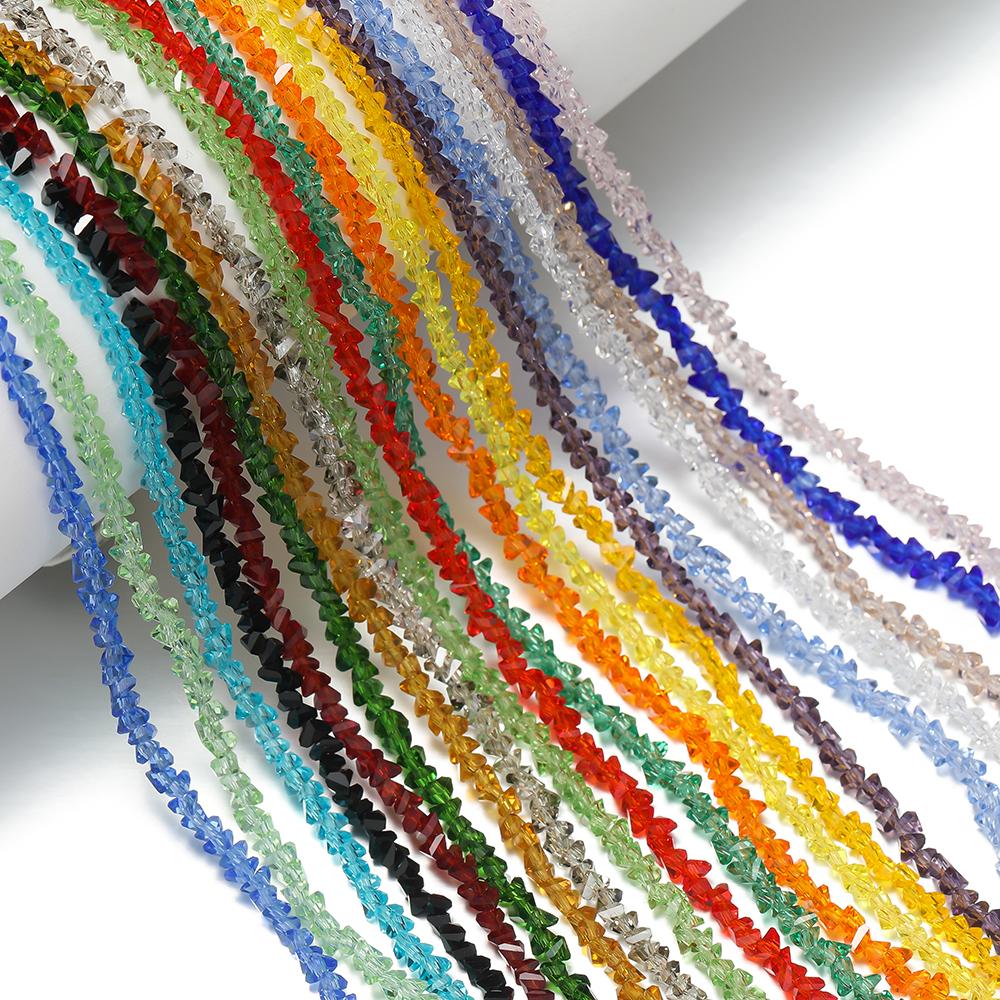 100Pcs/Lot Mixed Glass Triangle Shape Beads Charm Loose Bead for DIY Bracelet Necklace Earring Jewelry Making Accessories