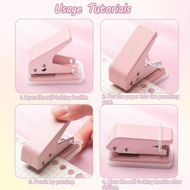 Mini Hole Punch 1 Hole Cute Paper Punch Portable Round Hole Puncher Paper Cutter Office School Supplies Stationery Items