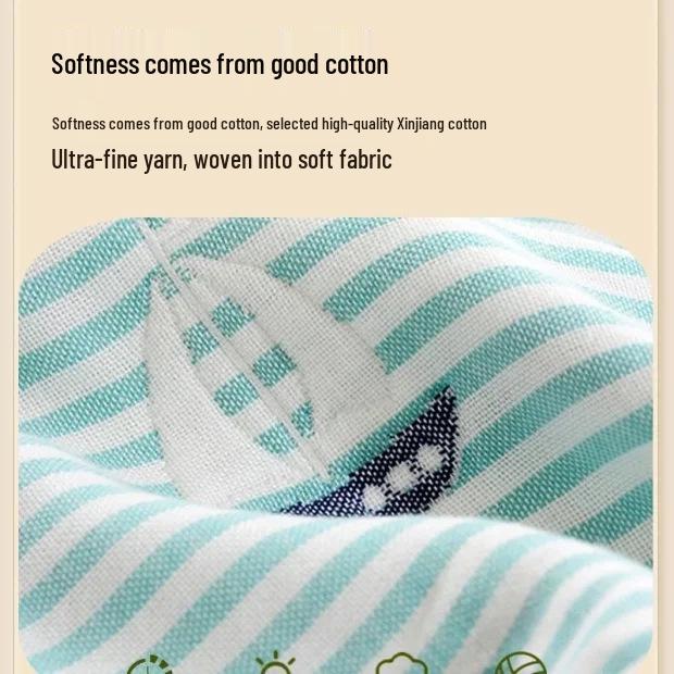 Baby Cotton Gauze Pillow Towel - Breathable, Sweat-Absorbent for Newborns and Kids