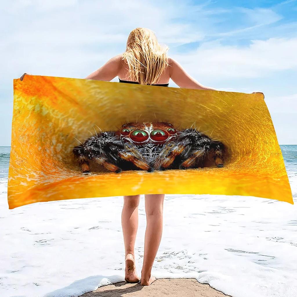 Spider Large Beach Towels,Soft Absorbent Oversized Sheet Quick Dry Sand Free Lightweight Oversized Large Microfiber Beach Towel