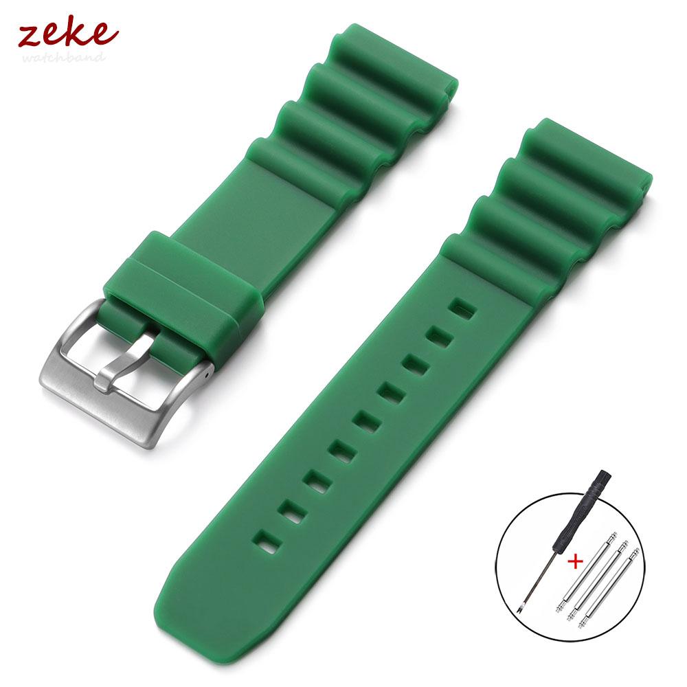 Soft Silicone Rubber Watch Strap 20mm 22mm Men Women Sport Waterproof Breathable Wrist Band Pin Buckle Bracelet for Seiko SKX007