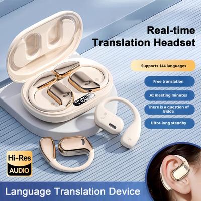 1 Pair Translation Earbuds with Charging Case Stereo Sound Noise-Canceling 144 Languages